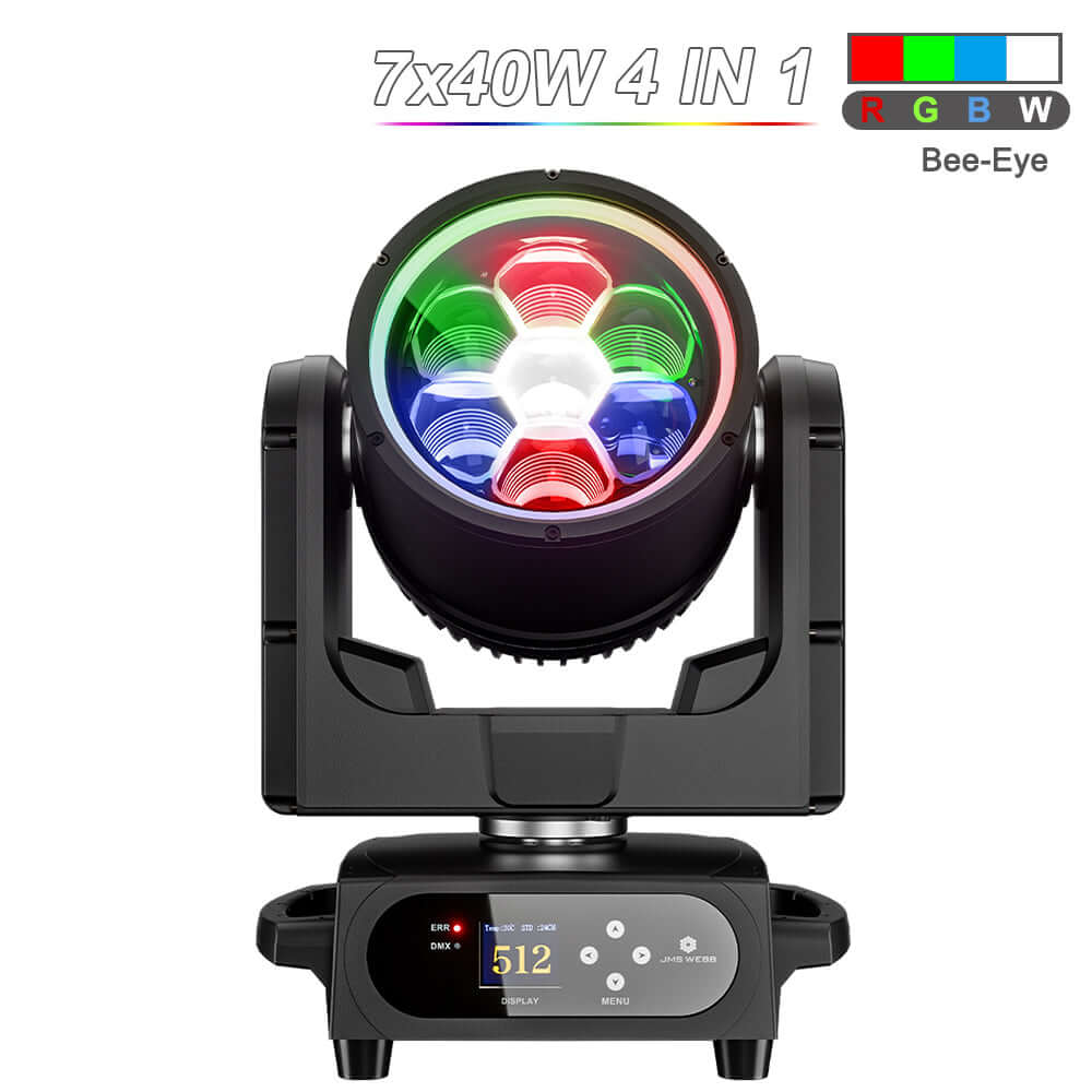LED ムービングライト BEE EYE RGBW 7×40w 8台セット JMS WEBB Waterproof 7x40W Bee Eye Moving Head Light RGBW/RGBL