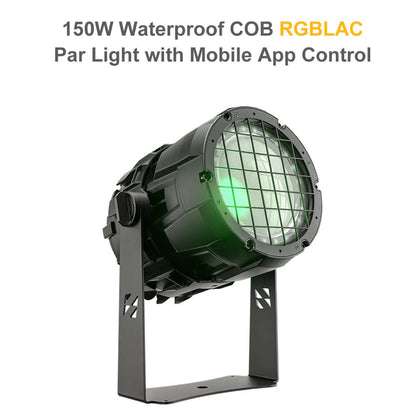 SHEHDS Waterproof 150W RGBLAC COB Linkable Par Light with App Control