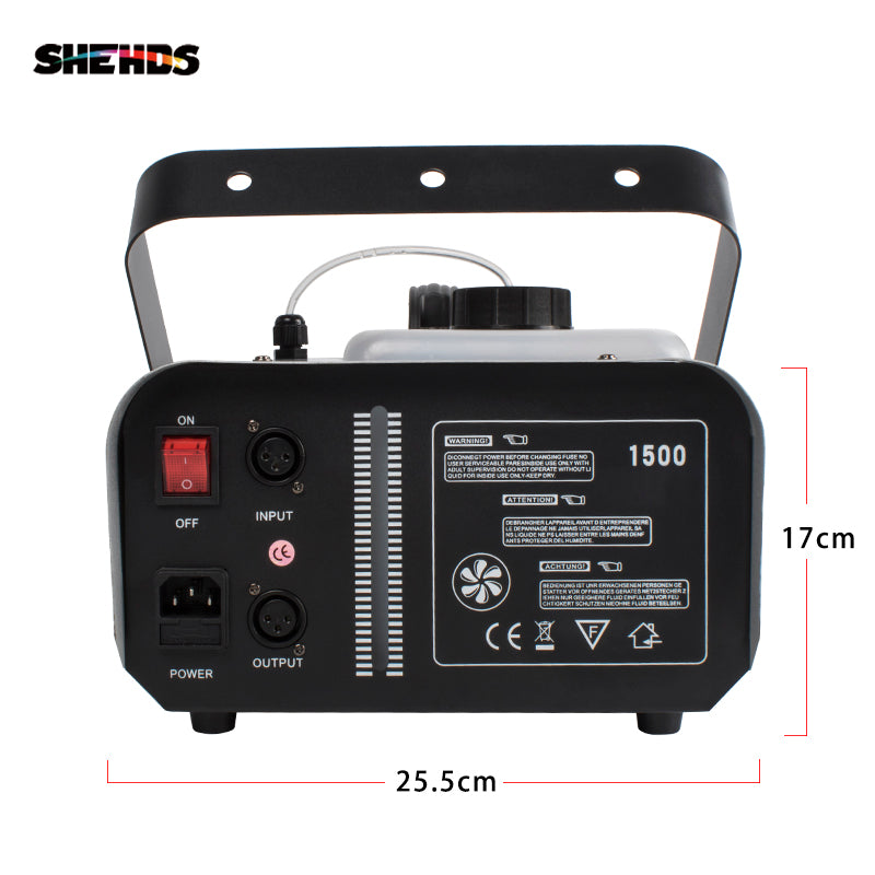 SHEHDS Высококачественная дымовая машина мощностью 1500 Вт (пульт дистанционного управления с проводным управлением DMX512)