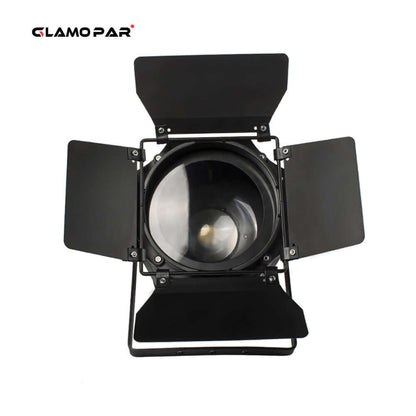 GLAMOPAR（With Barndoors）Two-tone LED 200W COB Zoom Par Light Warm/ Cool White Lighting Stage Light