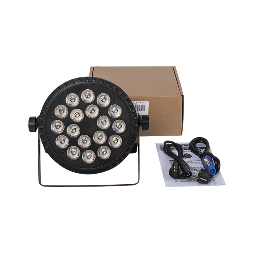 Aluminum Alloy LED Flat Par 18x12W RGBW 4in1 DMX512 for Discos Party Stage Wedding Concert Theater Effect Lighting