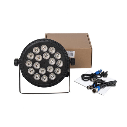 Liga de alumínio led plana par 18x12w rgbw 4in1 dmx512 para discotecas festa palco casamento concerto teatro iluminação efeito