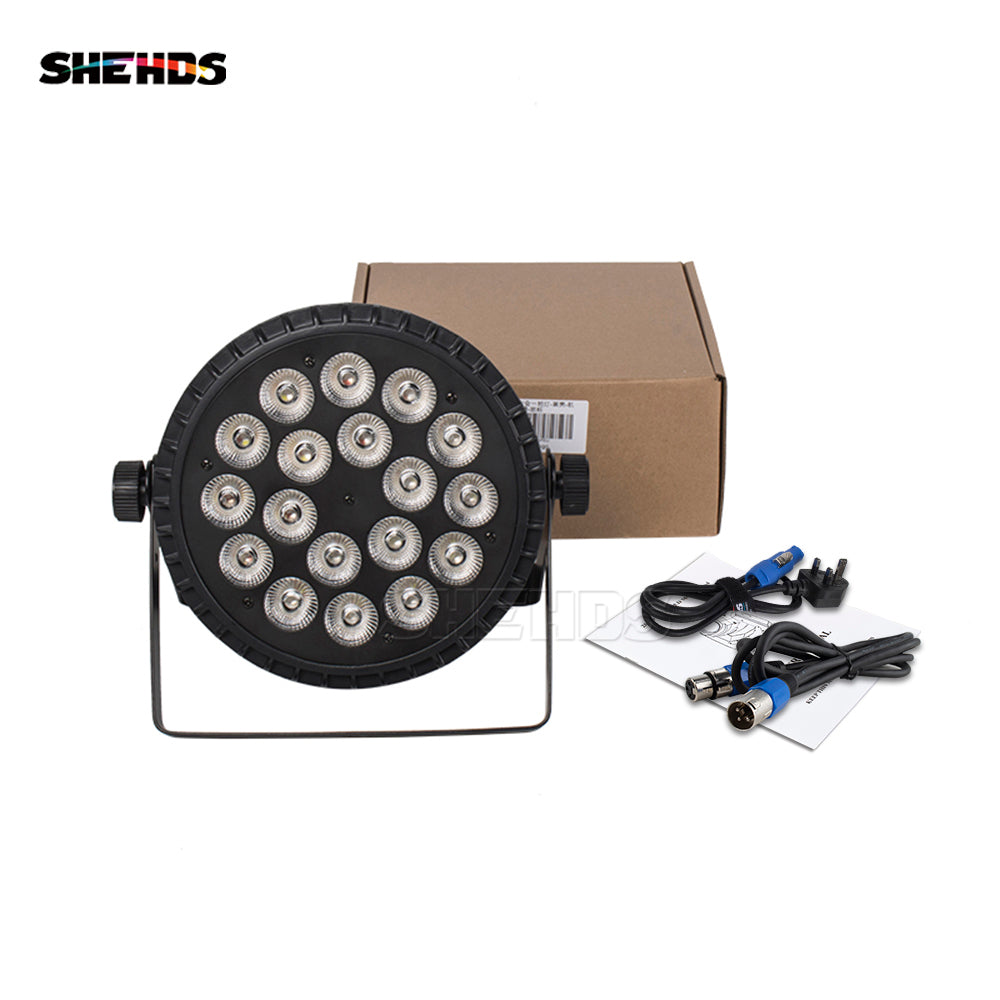 SHEHDS Aluminiumlegierung LED Flat Par 18x18W Beleuchtung DJ Par Dosen Dmx 512 Licht Wash Bühnenbeleuchtung für die Kirche