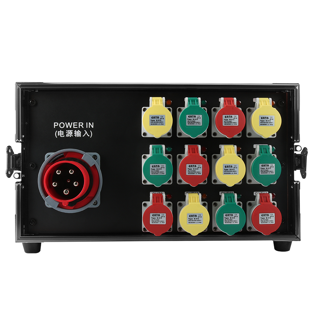 SHEHDS Flight Case 7U Coffret Distribution Alimentation 16A Prise Étanche 12 Canaux