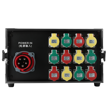 SHEHDS Flight Case 7U Coffret Distribution Alimentation 16A Prise Étanche 12 Canaux