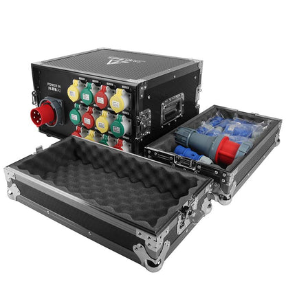 SHEHDS Flight Case 7U Coffret Distribution Alimentation 16A Prise Étanche 12 Canaux