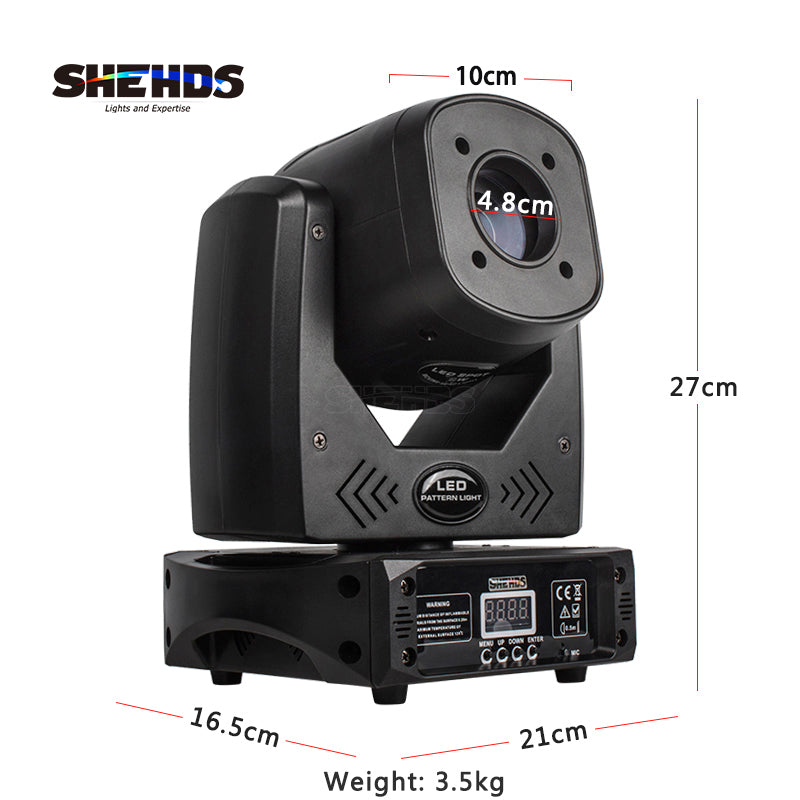 SHEHDS Refletor LED 80W com 3 prismas Gobo Moving Head Light Party Dj Equipment DJ Disco Night Club
