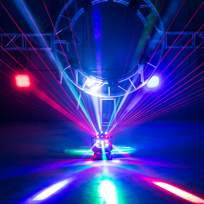Shehds novo alto brilho 16x3w led futebol movendo a cabeça luz 3in1 (feixe & laser & strobe) iluminação laser vermelho e verde