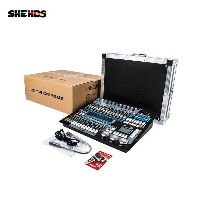 SHEHDS Flight Case avec Console DMX 1024 Consoles d'éclairage équipement de contrôle d'éclairage de scène professionnel