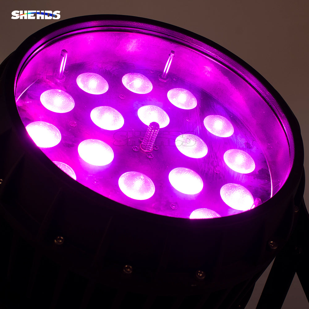 SHEHDS IP65 Водонепроницаемый светодиодный зум-светильник Par Light 18x18 Вт 6 в 1 RGBWA + УФ для уличного выступления, сцены, DJ-клуба