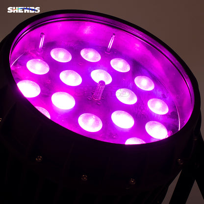 SHEHDS IP65 étanche LED Zoom Par lumière 18x18W 6in1 RGBWA + UV performance extérieure scène DJ Club