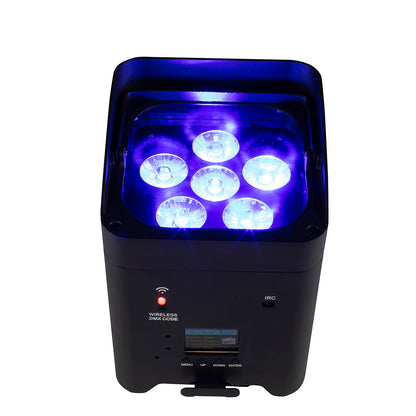 Lumière Par 6x18W 6 en 1 RGBAW + UV, éclairage à batterie, télécommande sans fil, application Wifi, LED intelligente pour KTV Party Bar DJ Disco