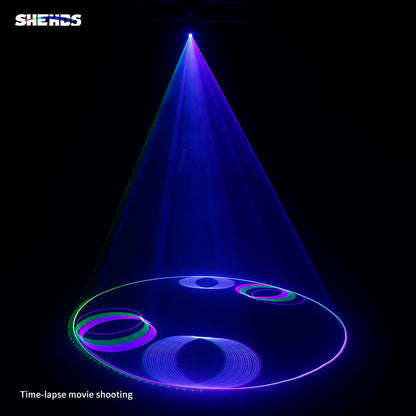 Shehds laser à prova d'água 3w rgb, padrão de digitalização, luz laser de animação para palco de performance, casamento, dj, boate