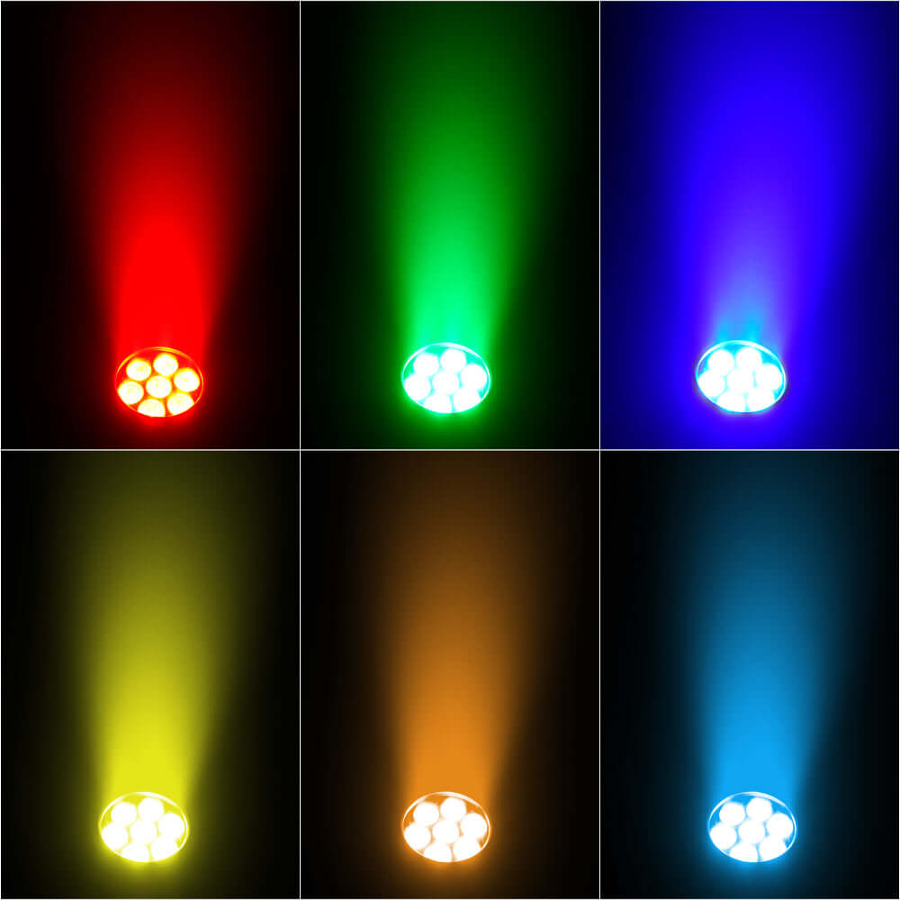 SHEHDS Waterproof 7x18W Linkable LED Par Light APP Control RGBWA+UV / RGBLAC Stage Light