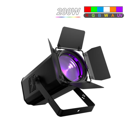 SHEHDS App Control 200W/300W COB Par Light with Barndoor Spot Zoom Stage Light