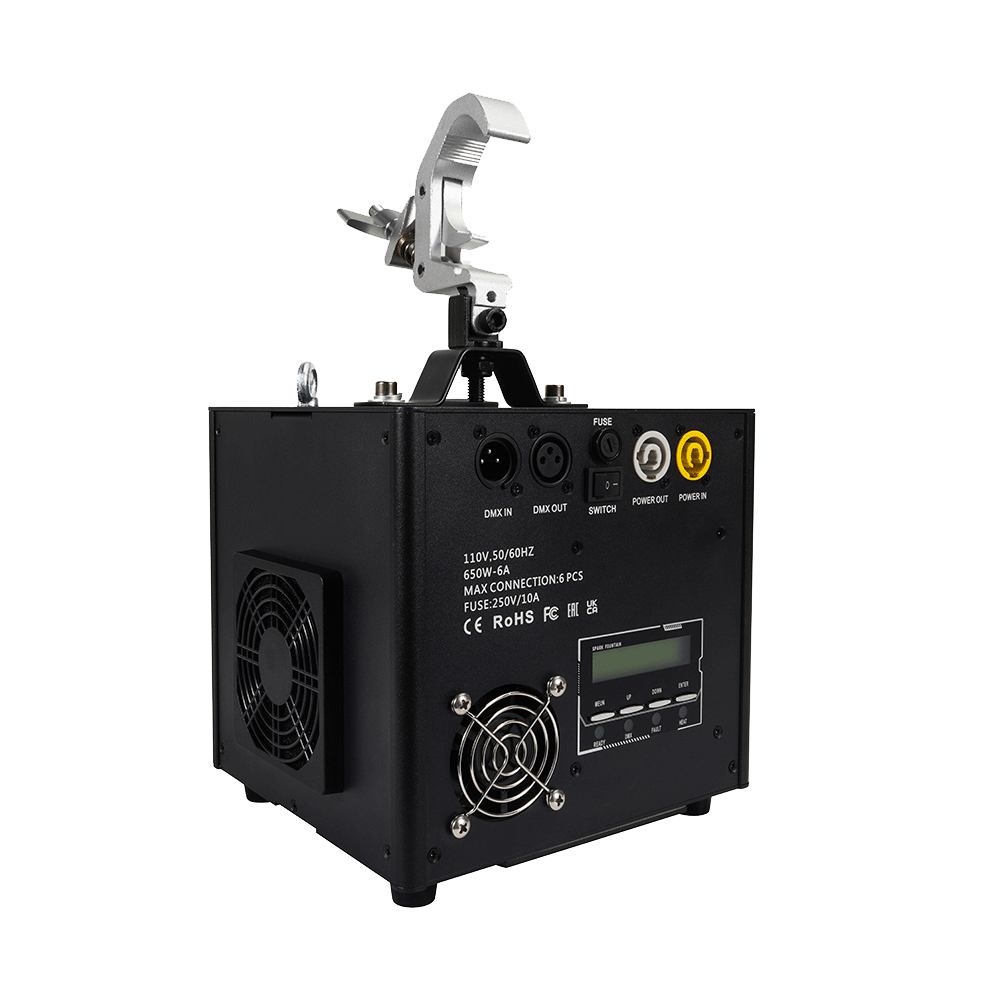 Cold Spark 650W Upside-down Spark machine With Foldable Hook for Wedding Performance Stage Theater Dj Club