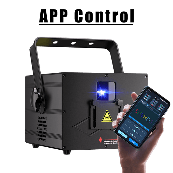 SHEHDS APP Control 3W RGB Laser Scanner Full Color 3D Effect Laser Light