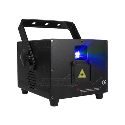 SHEHDS Full Color 3D Effect 3W RGB Laser Scanner Lights DJ Party Bar Projector Stage Lighting