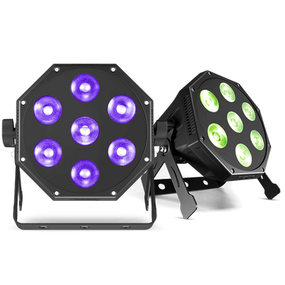 GlamoPar LED Lighting 7x12W RGBWA+UV&RGBLAC Color Mixing Intelligent Start stop Temperature Control For Wedding Concert