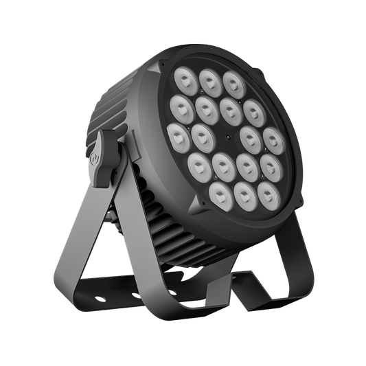 CoralPar Nuevo LED Par plano de aleación de aluminio resistente al agua 18x12W RGBWA + UV Iluminación Pantallas táctiles seleccionadas con función RDM