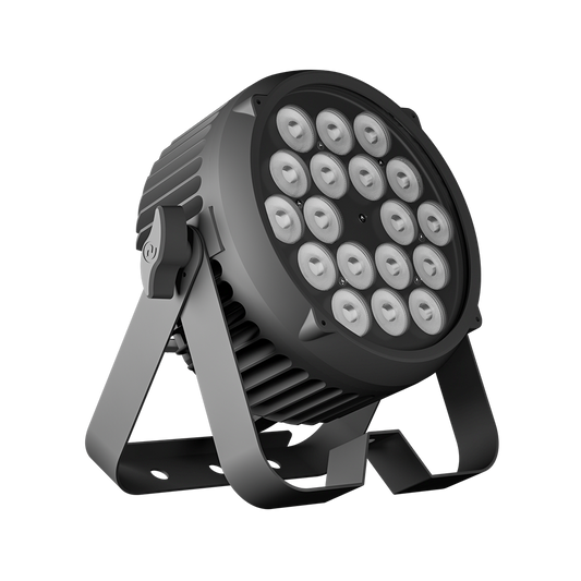 CoralPar New Waterproof Aluminum alloy LED Flat Par 18x12W RGBWA+UV Lighting Selected touchscreens with RDM function