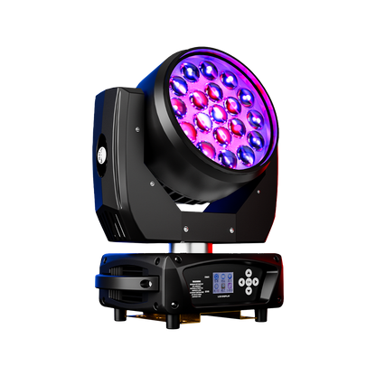 LED Moving Head 19x15W RGBW Wash/Zoom Stage Lights for Church Theater