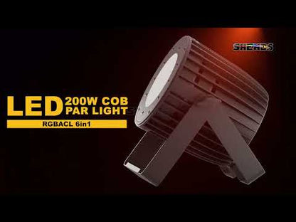 SHEHDS Nieuwe versie Aluminium LED 200W RGBACL 6in1 COB-licht 2 jaar garantie Verstelbare stembediening Gevoeligheid voor prestatiepodium