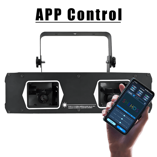 SHEHDS New APP Control Laser Lamp 2 Head Laser RG & RGB Dual Hole Stage Effect DMX512 Lighting For Dance Floor And DJ Disco Party KTV Nightclub